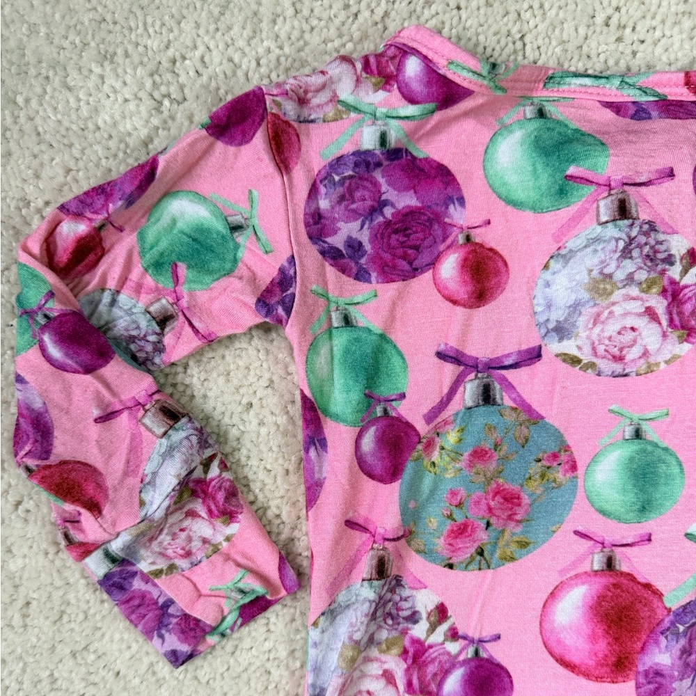 Posh Peanut “Posh Ornaments” Footie Ruffled Zippered One Piece - Picture 13 of 13
